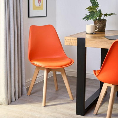 Rocco Tulip Dining Chair - Orange - Set of 4