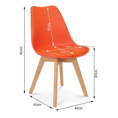 Rocco Tulip Dining Chair - Orange - Set of 4