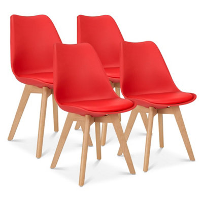 Rocco Tulip Dining Chair - Red - Set of 4