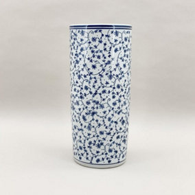RochdaleRound Umbrella Stand  - Vase - L20 x W20 x H46 cm - Blue/White