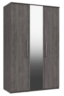 Rochester 3 Door Robe with Mirror - Dark Grey Oak