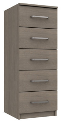 Rochester 5 Drawer TallBoy - Grey Oak