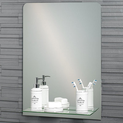 Rochester Rectangular Wall Mounted Frameless Bathroom Mirror 70 x 50cm