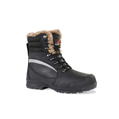 Rock Fall Alaska S3 black fur lined winter composite toe/midsole safety boot RF001
