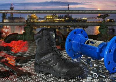 Rock Fall Titanium S3 black waterproof composite toe/midsole side zip safety boot RF4500