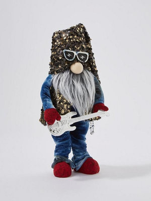 Rock Gonk Christmas Decoration with Guitar - 4