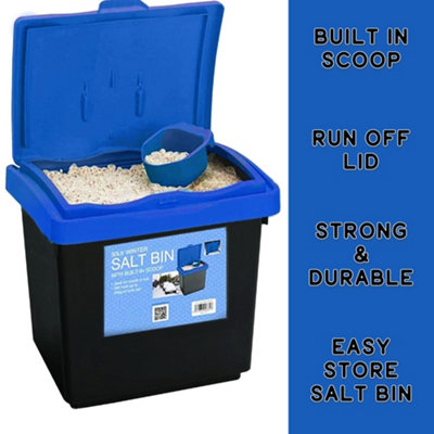 Rock Salt Grit Storage Bin with Scoop Salt Store Box Bin - 30L - 6