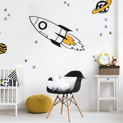 Rocket and Stars Wall Sticker Pack