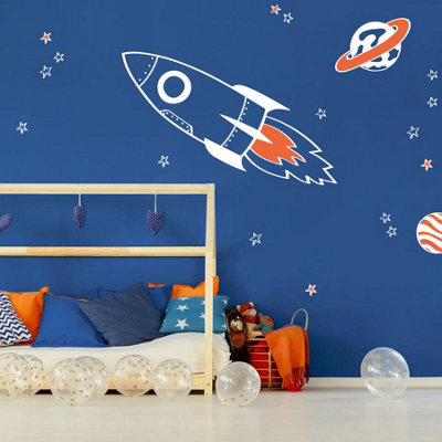 Rocket and Stars Wall Sticker Pack