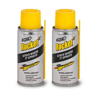 Rocket TT Multi-Use Super Lubricant Water Displacement WD Spray 2x 100ml +  Straw