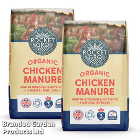 RocketGro Organic Chicken Manure - 20 Litre Bag x 2