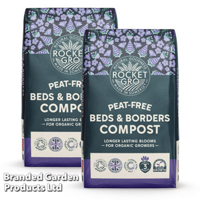 RocketGro Peat Free Beds & Borders Compost 50 Litre x 2 Units