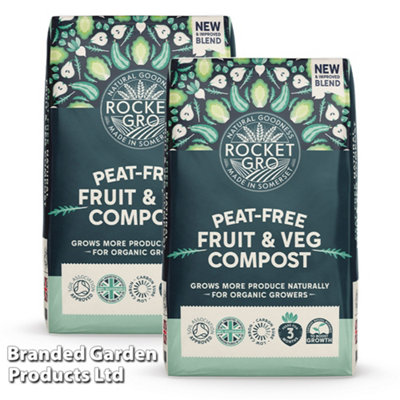 RocketGro Peat-Free Fruit & Veg Compost 50 Litre x 2 Units