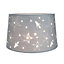 Rockets and Stars Childrens/Kids Grey Cotton 25cm Bedroom Pendant or Lamp Shade