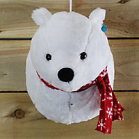 Rockin Singing Animated Polar Bear Plush Christmas Wall Decoration