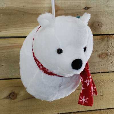 Rockin Singing Animated Polar Bear Plush Christmas Wall Decoration