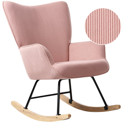 Rocking Chair ARSET Corduroy Pink