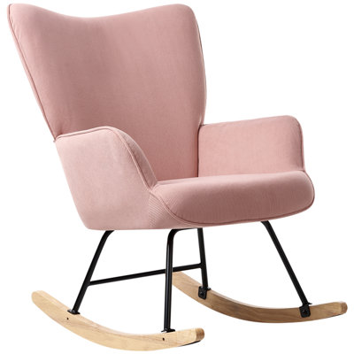 Rocking Chair ARSET Corduroy Pink