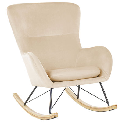 Rocking Chair ELLAN Velvet Beige