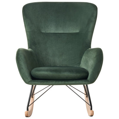 Rocking Chair ELLAN Velvet Dark Green