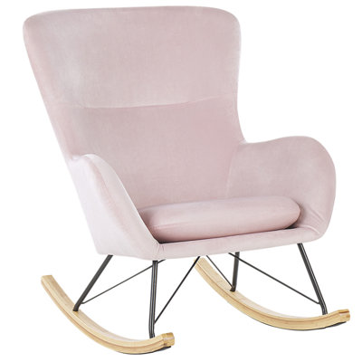 Rocking Chair ELLAN Velvet Pink