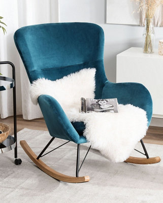 Beliani Modern Glam Rocking Chair Rocking Chair ELLAN Velvet