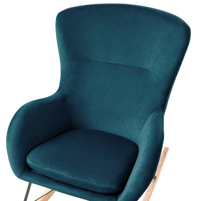 Rocking Chair ELLAN Velvet Sea Blue