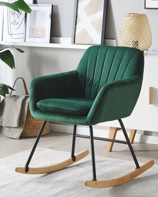 Rocking Chair LIARUM Velvet Emerald Green