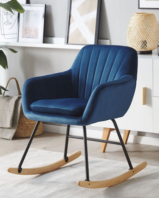 Rocking Chair LIARUM Velvet Navy Blue