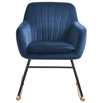 Rocking Chair LIARUM Velvet Navy Blue