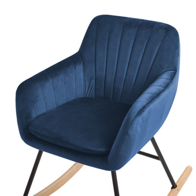 Rocking Chair LIARUM Velvet Navy Blue