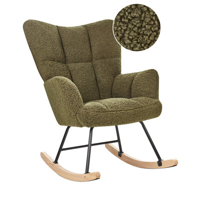 Rocking Chair OULU Boucle Dark Green