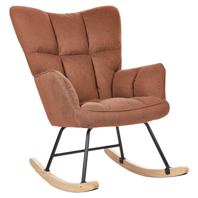 Rocking Chair OULU Fabric Brown