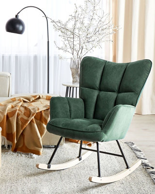 Rocking Chair OULU Fabric Emerald Green DIY at B Q