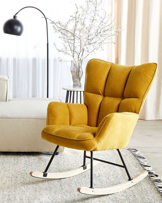 Rocking Chair OULU Fabric Yellow