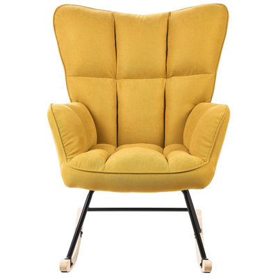 Rocking Chair OULU Fabric Yellow