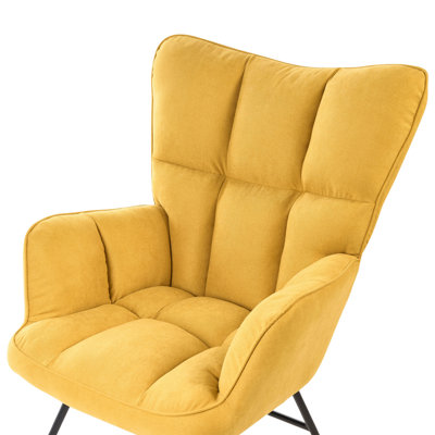 Rocking Chair OULU Fabric Yellow