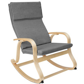 Rocking Chair Roca - Cosy Reading Chair - light grey
