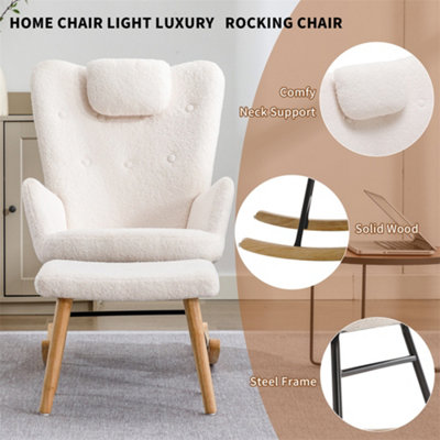 Rocking Chair Rocker Chair Single Recliner Casual Lounger Lounge Chair Cushion for Living Room Bedroom