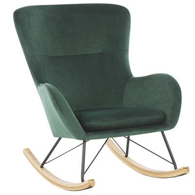 Rocking Chair Velvet Dark Green ELLAN