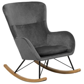 Rocking Chair Velvet Dark Grey ELLAN