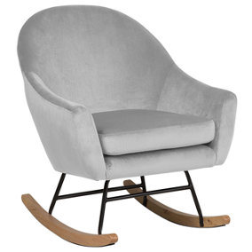 Rocking Chair Velvet Light Grey OXIE
