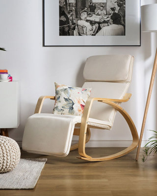 Rocking Chair WESTON Fabric Light Beige