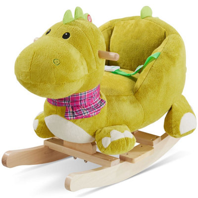 Rocking Horse Dinosaur - wooden rocking horse with plush cover, from 12 ...