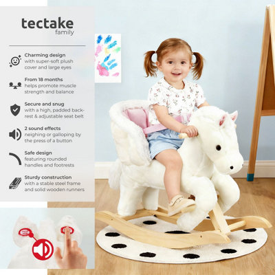 Rocking Horse Pegasus - wooden rocking horse with plush cover, from 18 ...