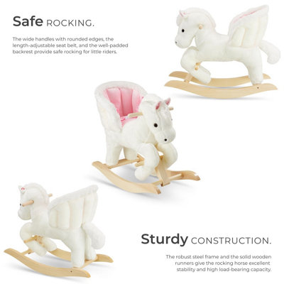 Rocking Horse Pegasus - wooden rocking horse with plush cover, from 18 ...