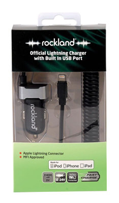 Rockland RLC006 Official Car Charger With Built-In USB Port For iPhone
