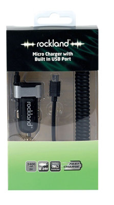 Rockland RMC006 Car Mobile Phone Smartphone Micro Charger With Built-In USB Port