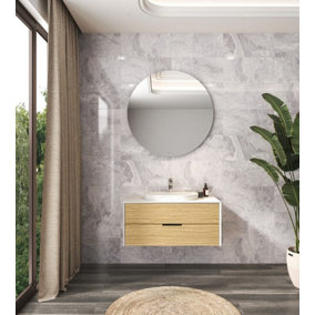Rockwell Light Grey Stone Effect 300mm x 600mm Ceramic Wall Tiles (Value Pack of 10 w/ Coverage of 1.8m2)