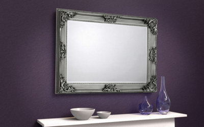 Rococo Pewter Rectangular Wall Mirror